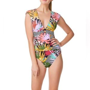 Bleu Rod Beattie cap sleeve one piece NWOT